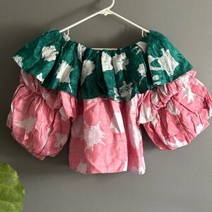 Busayo linen top shoulder off size M NWT